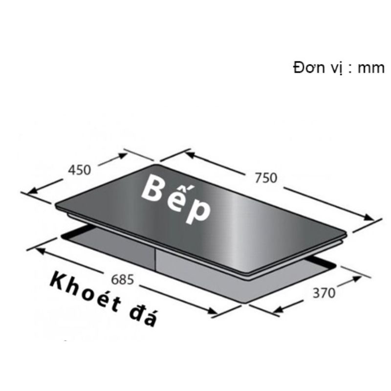 Kích thước bếp từ đôi Canzy CZ 9898DP-L lắp âm Kích thước bếp từ đôi Canzy CZ 9898DP-L lắp âm