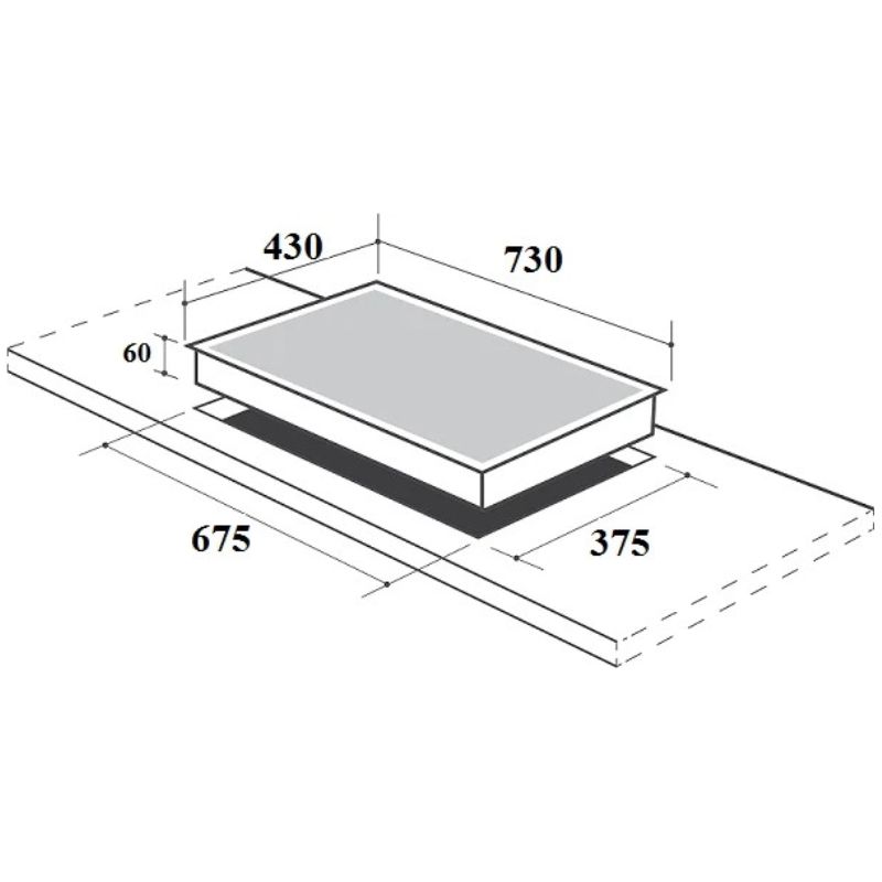 Kích thước lắp đặt bếp từ kết hợp hồng ngoại Canzy CZ-TL869DH lắp âm Kích thước lắp đặt bếp từ kết hợp hồng ngoại Canzy CZ-TL869DH lắp âm