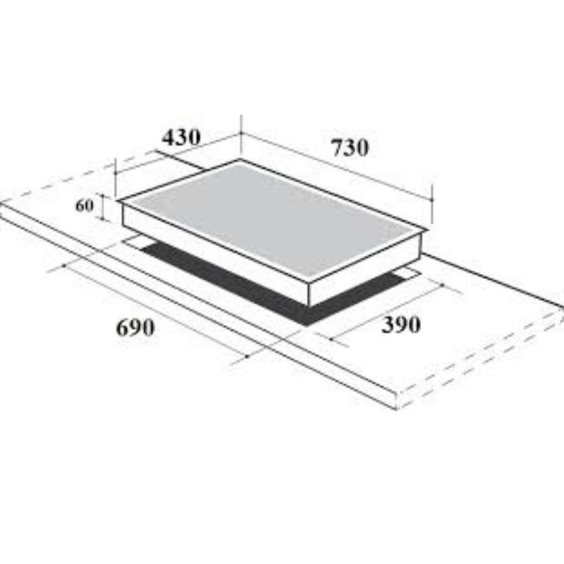 Kích thước bếp điện Từ Canzy CZ-56RD Kích thước bếp điện Từ Canzy CZ-56RD