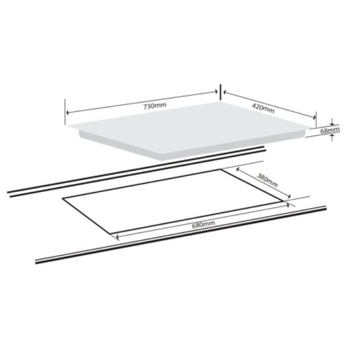 Bếp từ đôi Giovani G-2218 MAS lắp âm 8 Kích thước bếp từ đôi Giovani G-2218 MAS lắp âm