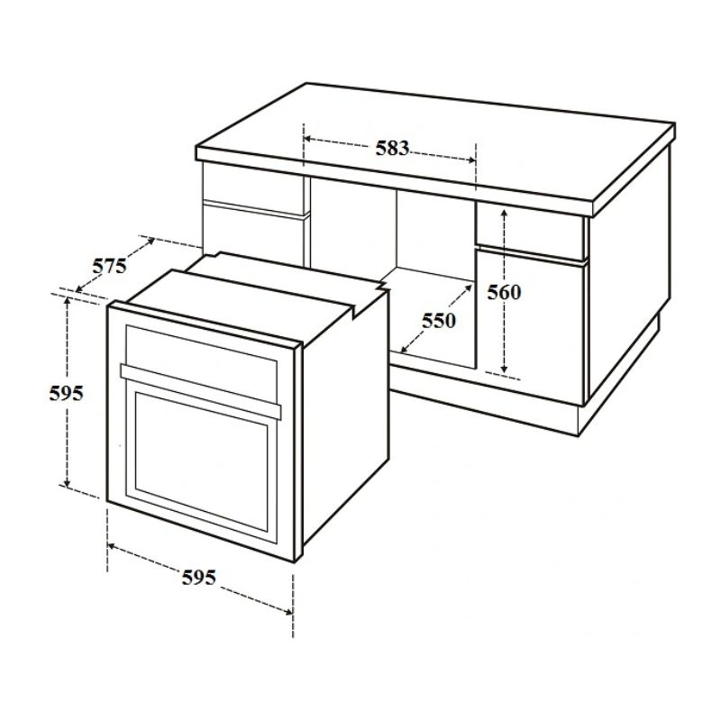 Kích thước lò nướng âm tủ Canzy CZ 11EBN Kích thước lò nướng âm tủ Canzy CZ 11EBN