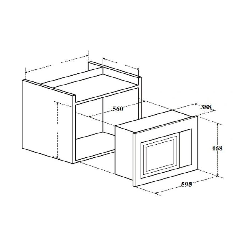 Kích thước lò vi sóng âm tủ Canzy CZ 28GS Kích thước lò vi sóng âm tủ Canzy CZ 28GS