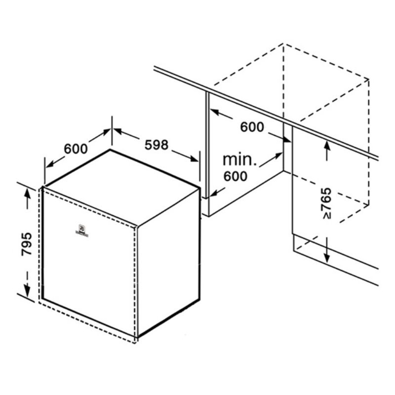 Kích thước máy rửa bát bán âm Richborn RDG6080SQG Kích thước máy rửa bát bán âm Richborn RDG6080SQG