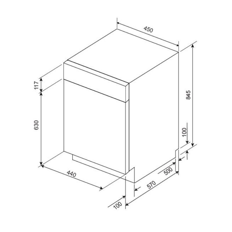 Ảnh thực tế của máy rửa bát độc lập Malloca MDW10-BS08FS Kích thước của máy rửa bát độc lập Malloca MDW10-BS08FS