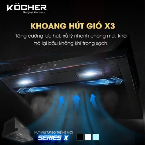 Máy hút mùi âm tủ Kocher Turbo X-350D 8 Khoang máy hút mùi âm tủ Kocher Turbo X-350D