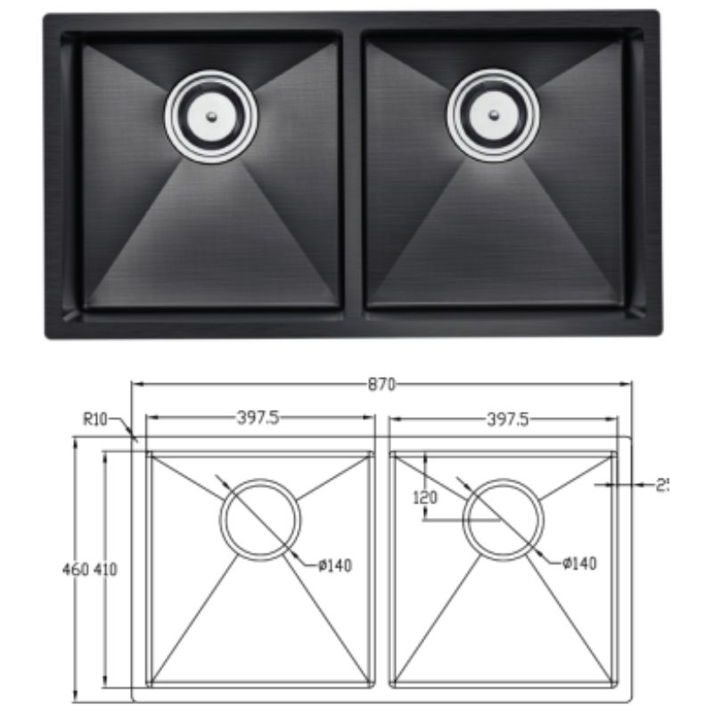 Kích thước chậu rửa bát chống xước Eurogold EUC28746ED Kích thước chậu rửa bát chống xước Eurogold EUC28746ED