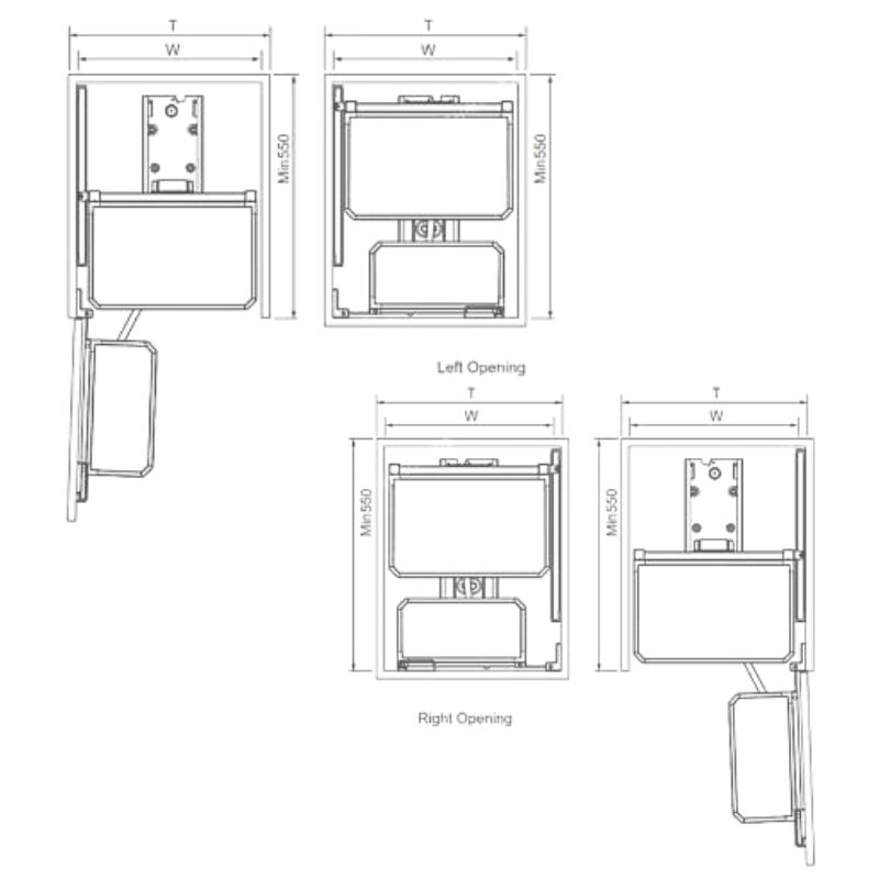 Kích thước tủ kho 6 tầng cánh mở Eurogold EUM6L450 Kích thước tủ kho 6 tầng cánh mở Eurogold EUM6L450