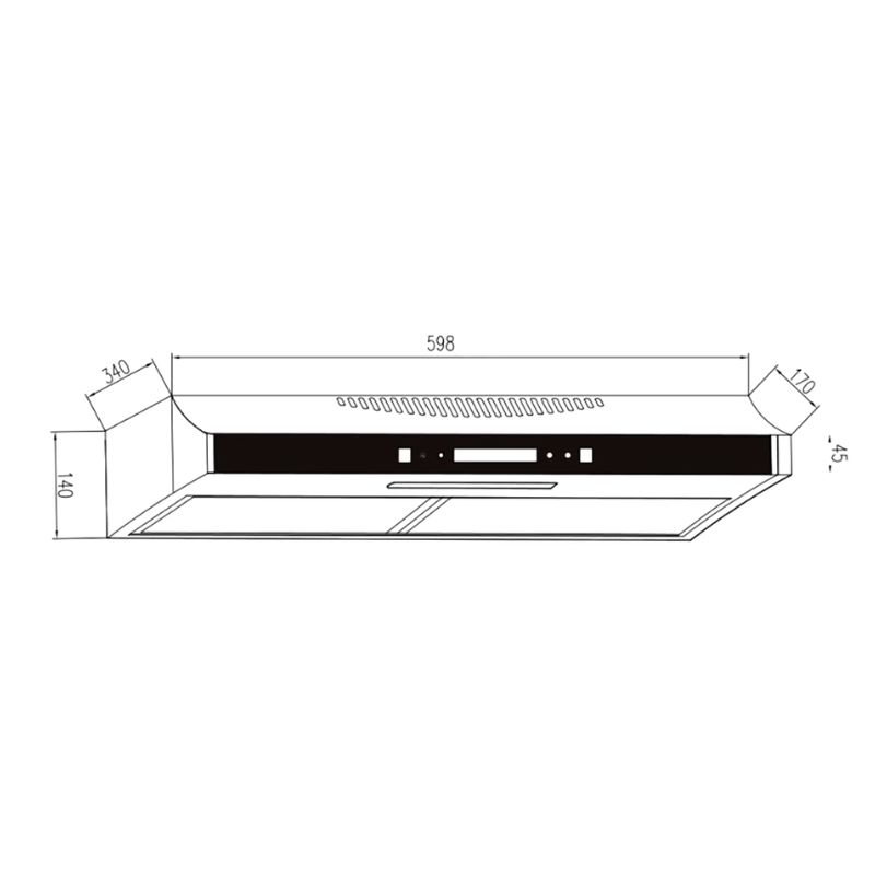 Máy hút mùi âm tủ Binova BI-23-GT-06 4 Kích thước máy hút mùi âm tủ Binova BI-23-GT-06