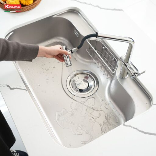 Ảnh thực tế chậu rửa bát inox 1 hố Konox TARI 7851SR Basic Ảnh thực tế chậu rửa bát inox 1 hố Konox TARI 7851SR Basic