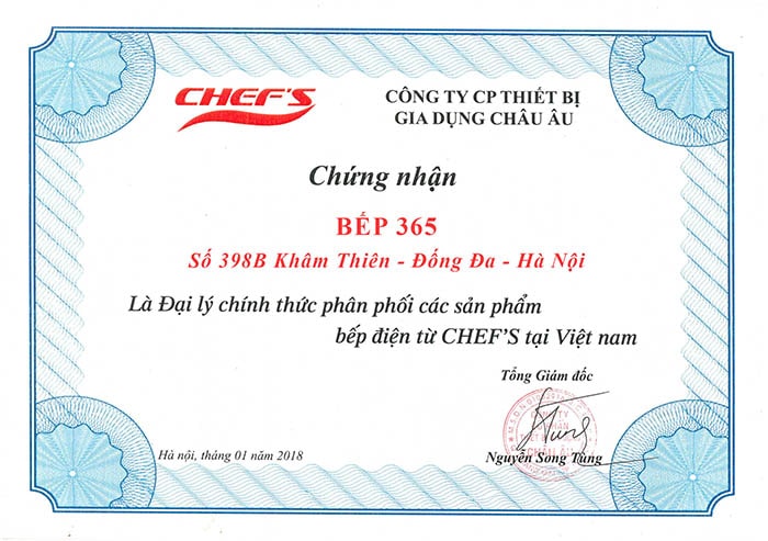 bep365 chung nhan dai ly chefs