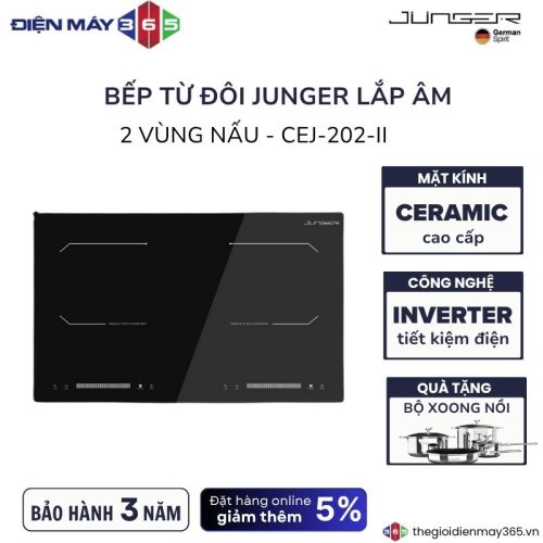 Bếp từ đôi Junger CEJ-202-II lắp âm
