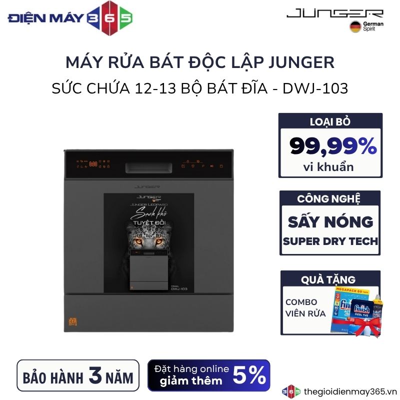 Máy rửa bát độc lập Junger Leopard DWJ-103 3 Máy rửa bát độc lập Junger Leopard DWJ-103