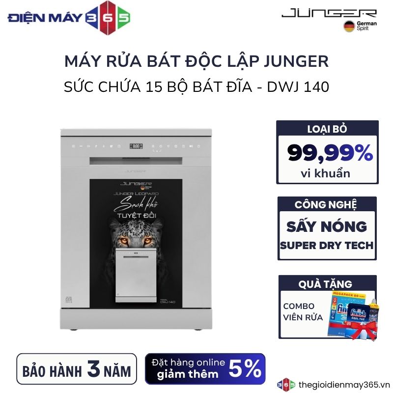 Máy rửa bát độc lập Junger DWJ-140 3 Máy rửa bát độc lập Junger DWJ-140