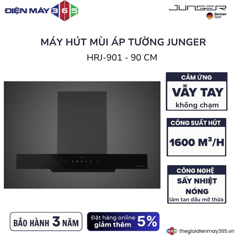 Máy hút mùi áp tường Junger HRJ-901 3 Máy hút mùi áp tường Junger HRJ-901