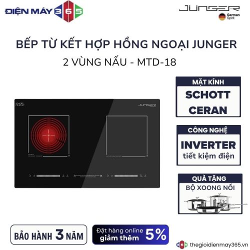Bếp từ kết hợp hồng ngoại Junger MTD-18 lắp âm