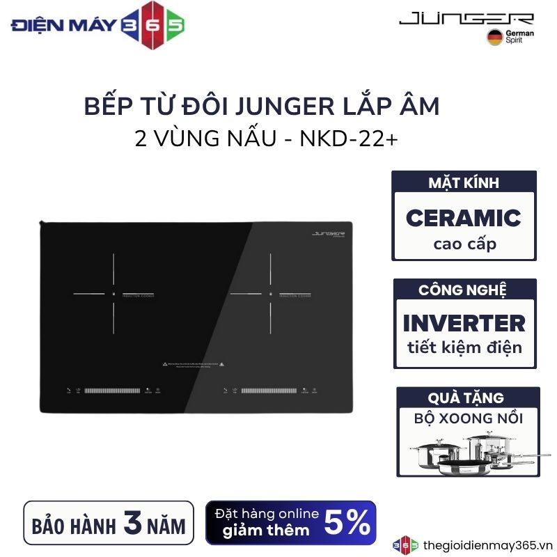 Bếp từ đôi Junger NKD-22+ lắp âm 3 Bếp từ đôi Junger NKD-22+ lắp âm