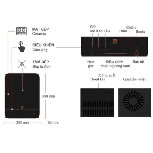 Bếp từ mini Hawonkoo CEH-107-BA di động - Ảnh 3