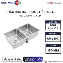Chậu rửa bát inox 2 hố Hafele 567.24.140