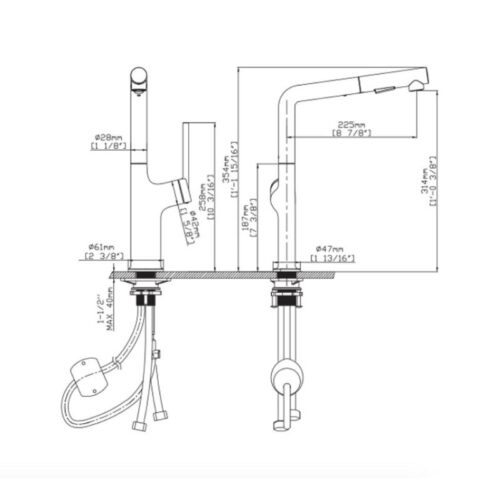 Ảnh 2d Kluger KLF0008S có dây rút