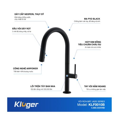 Ảnh thông số Kluger KLF0010B có dây rút