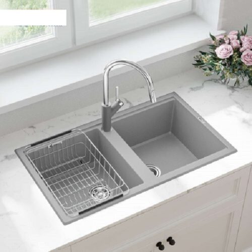 Ảnh thực tế chậu rửa bát Konox Granite Sink Phoenix Smart 860 - Grey