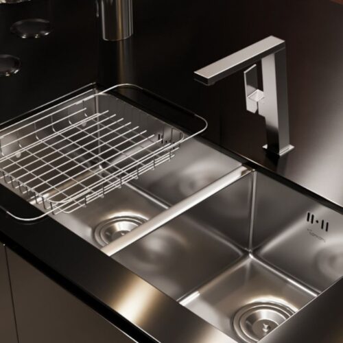 Chậu rửa bát inox 2 hố Konox Cube 8144DU 6 Ảnh chậu rửa bát inox 2 hố Konox Cube 8144DU
