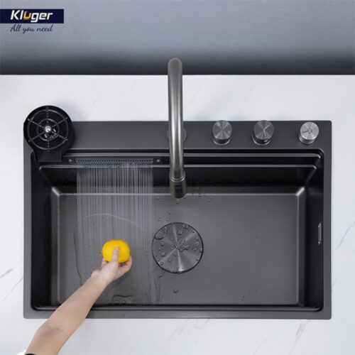 Chậu rửa bát 1 hố Kluger KWF8161FB-S76W Plus