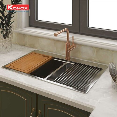 Chi tiết chậu rửa bát Konox Workstation Sink – Topmount Sink KN8850TD