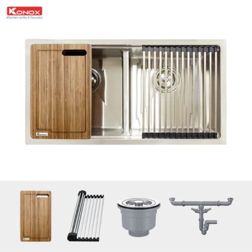 Chi tiết chậu rửa bát Konox Workstation Sink – Undermount Sink KN8745DUB