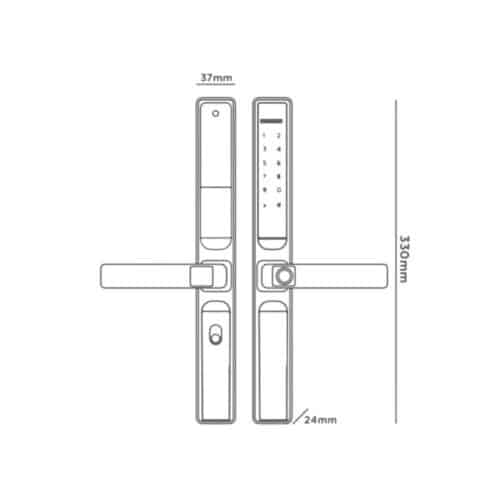 Kích thước khóa thông minh Avolock AN-394-B