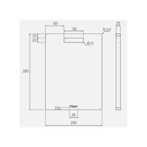 Kích thước thớt gỗ tre Kluger KCB-104W