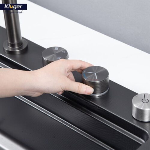 Nút điều khiển chậu rửa bát 1 hố Kluger KWF8161FB-S76W Plus