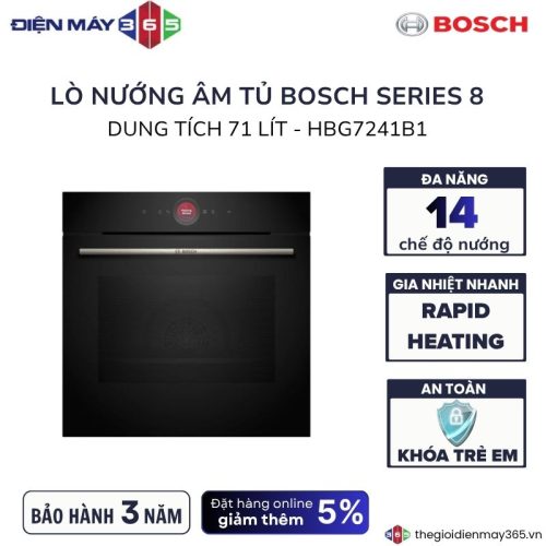 Lò nướng âm tủ 71L Bosch HBG7241B1