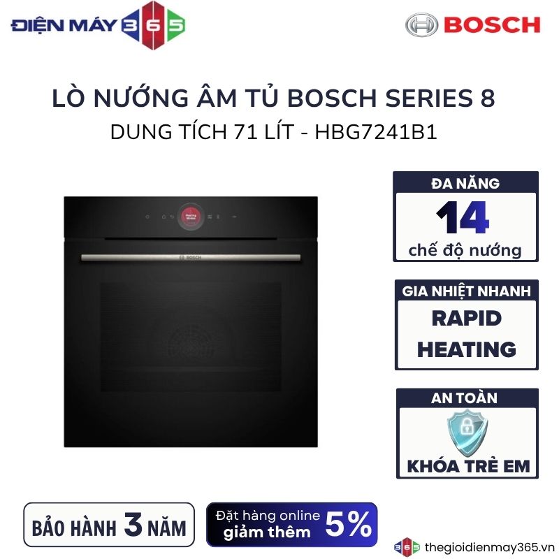 Lò nướng âm tủ 71L Bosch HBG7241B1 2 Lò nướng âm tủ 71L Bosch HBG7241B1