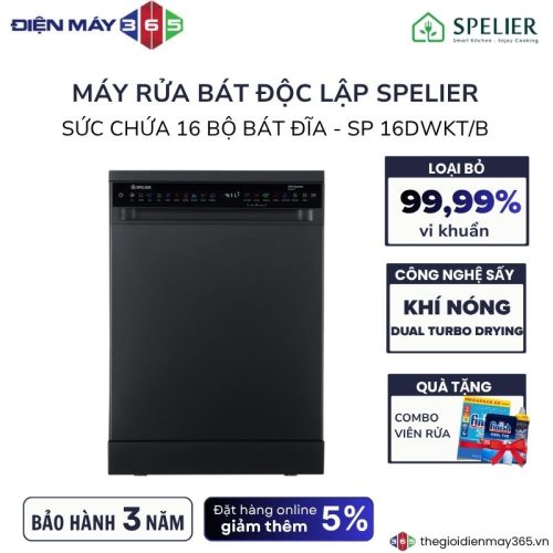 Máy rửa bát độc lập Spelier SP 16DWKT/B