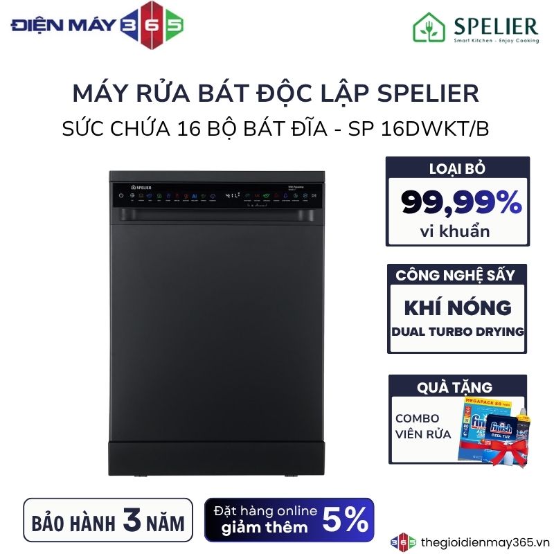 Máy rửa bát độc lập Spelier SP 16DWKT/B 3 Máy rửa bát độc lập Spelier SP 16DWKT/B