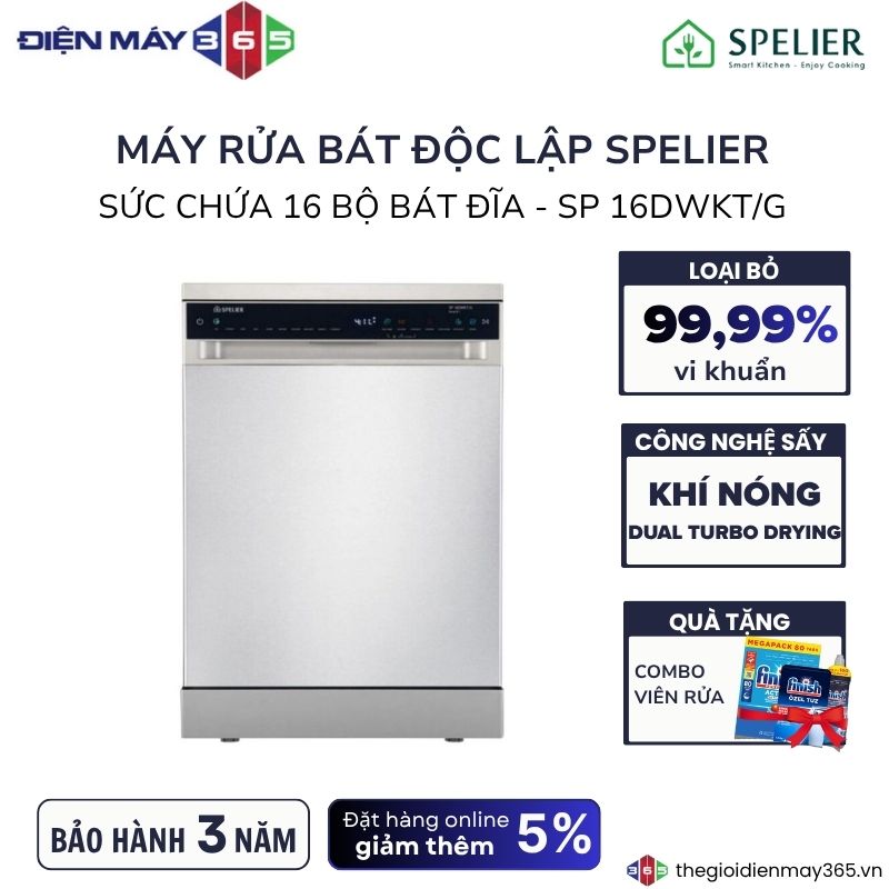 Máy rửa bát độc lập Spelier SP 16DWKT/G 3 Máy rửa bát độc lập Spelier SP 16DWKT/G
