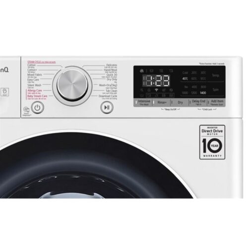 Bảng điều khiển máy giặt sấy LG giặt 8.5 kg – sấy 5 kg FV1408G4W