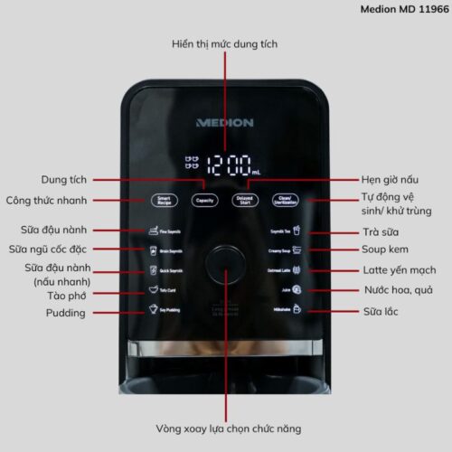 Các phím chức năng máy Làm Sữa Hạt Medion MD 11966