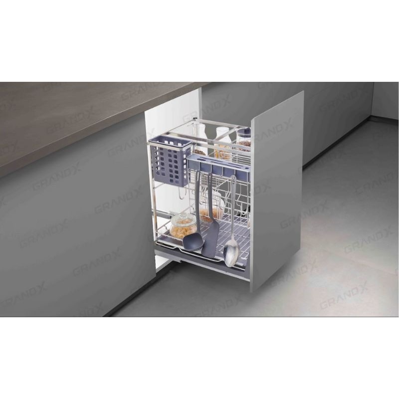 Giá đựng chai lọ gia vị dao thớt nan dẹt GrandX XK.25S2 4 Ảnh giá đựng chai lọ gia vị dao thớt nan dẹt GrandX XK.25S2