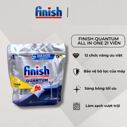 Ảnh viên rửa bát Finish Quantum All In One túi 21 viên