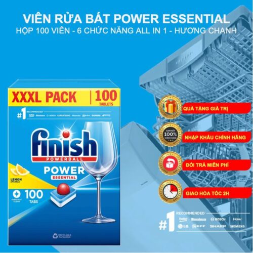 Chức năng viên rửa bát Finish Power All In One 100 viên