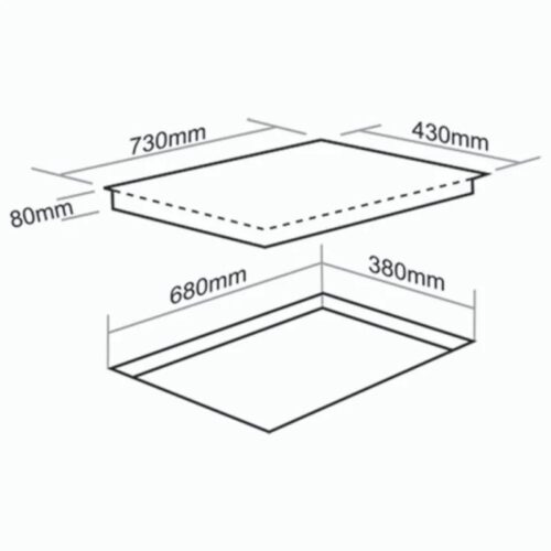 Kích thước bếp từ kết hợp hồng ngoại Faster FS 735HI PLus