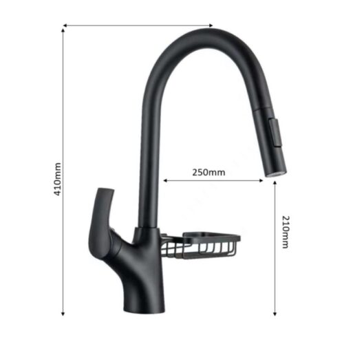 Kích thước vòi rửa chén bát Henry HR-V8870 Black