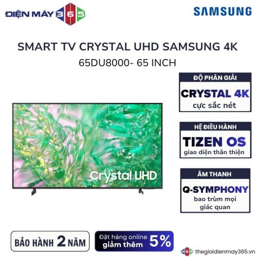 Smart Tivi Samsung 4K 65 Inch UA65DU8000