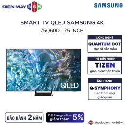 Smart Tivi QLED Samsung 4K 75 Inch QA75Q60D