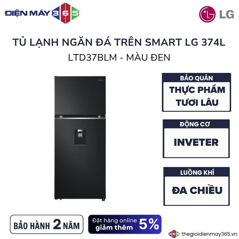 Tủ Lạnh 2 cánh Inverter 374 Lít LG LTD37BLM 3 Tủ Lạnh 2 cánh Inverter 374 Lít LG LTD37BLM