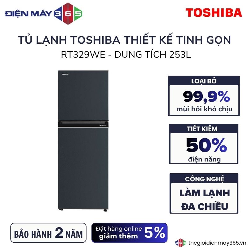 Tủ Lạnh 2 cánh Inverter 253 Lít Toshiba GR-RT329WE-PMV(52) 3 Tủ Lạnh 2 cánh Inverter 253 Lít Toshiba GR-RT329WE-PMV(52)