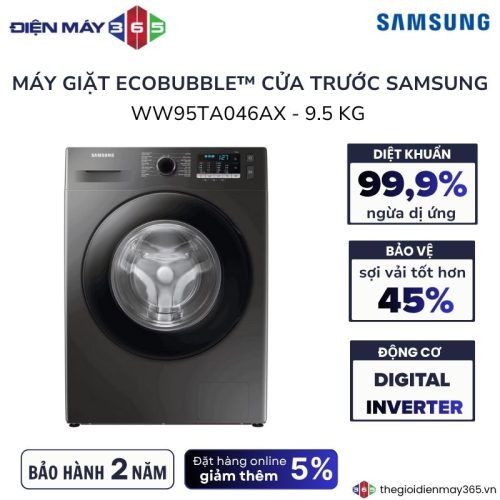 Máy Giặt Samsung Inverter 9.5 Kg WW95TA046AX/SV cửa trước