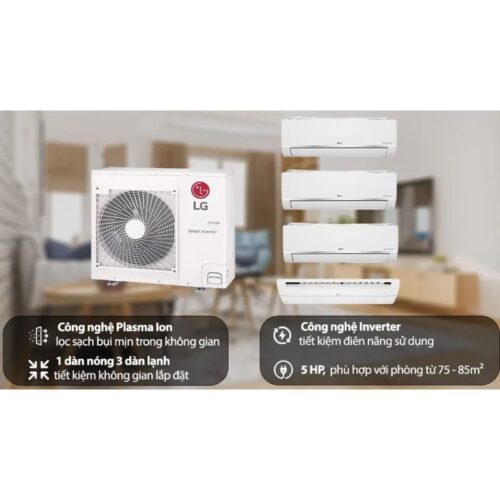 Ảnh bộ máy lạnh Multi LG Inverter 3 dàn lạnh & cassette 5 HP A5UQ48GFA